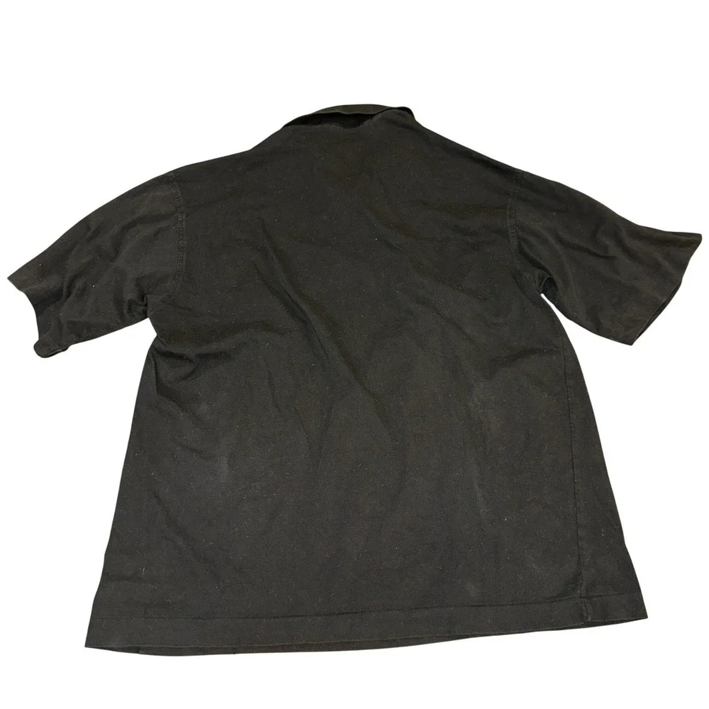 Vintage Y2K Giorgio Armani Mens Black Short Sleeve Polo Shirt Eagle Logo Size S